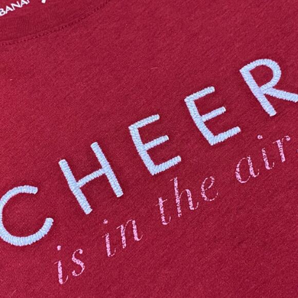 Banana Republic Eco-T Shirt Short Sleeve Red "Cheer" Shirt Size XS - Picture 2 of 3